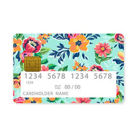 Thumbnail for Επικάλυψη Τραπεζικής Κάρτας σε σχέδιο Colorful Floral σε λευκό φόντο