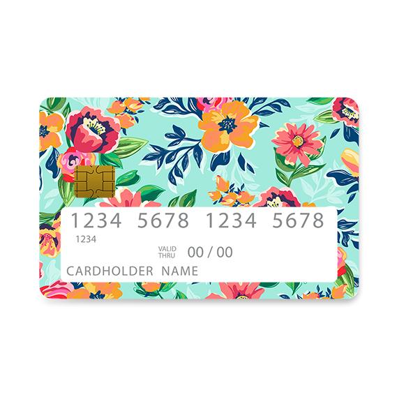 Bank Card Skin with  Colorful Floral design