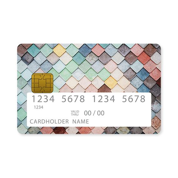 Επικάλυψη Τραπεζικής Κάρτας σε σχέδιο Colorful Rooftop σε λευκό φόντο
