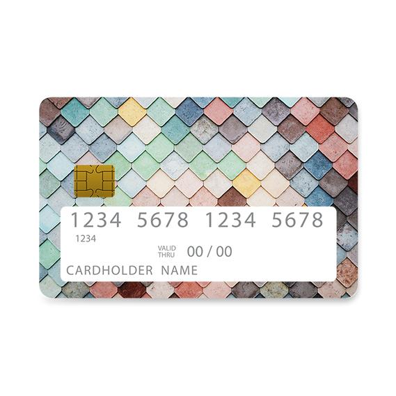Bank Card Skin with  Colorful Rooftop design