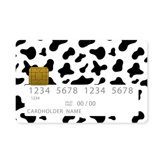 Επικάλυψη Τραπεζικής Κάρτας σε σχέδιο Cow Print σε λευκό φόντο