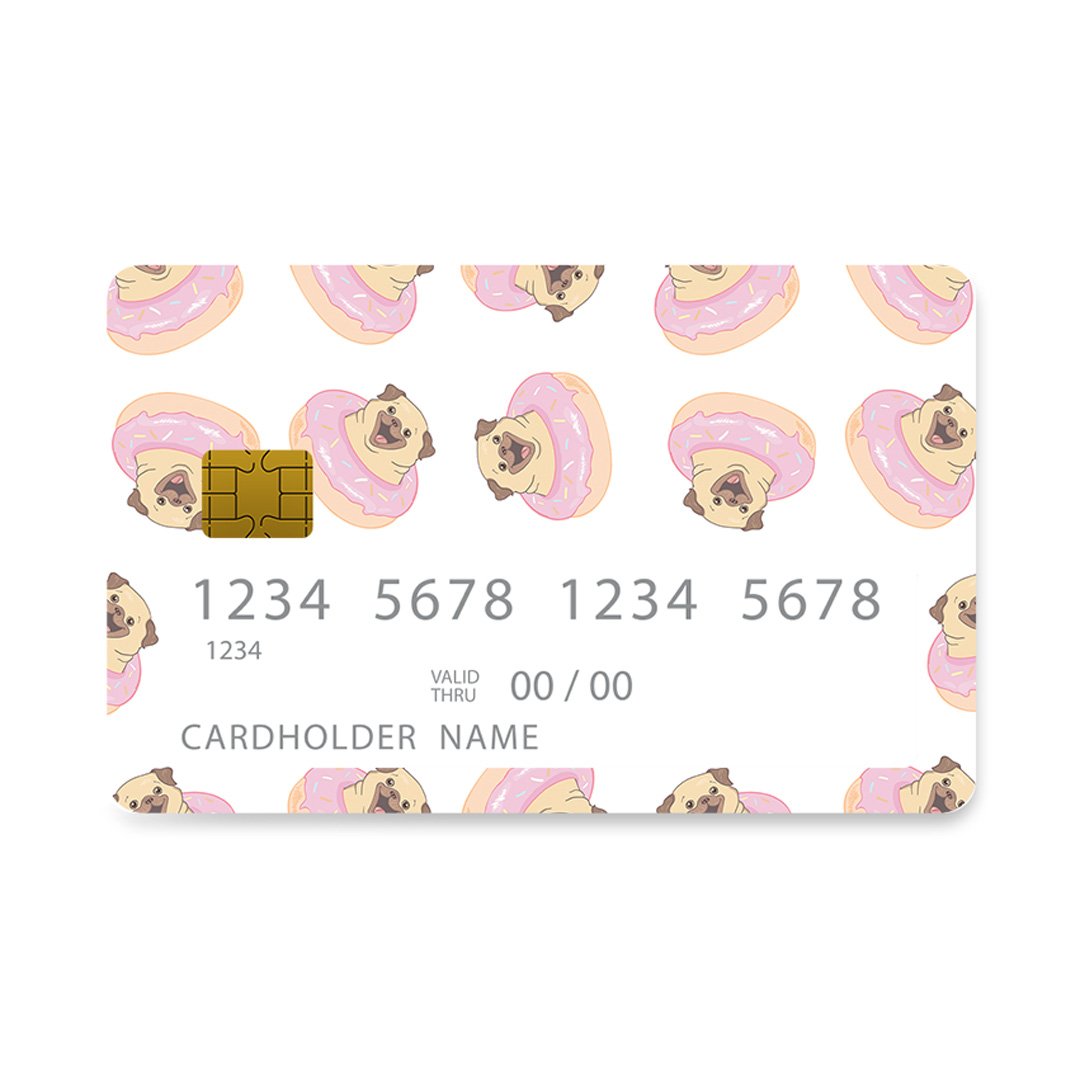 Επικάλυψη Τραπεζικής Κάρτας σε σχέδιο Doggy Cute σε λευκό φόντο