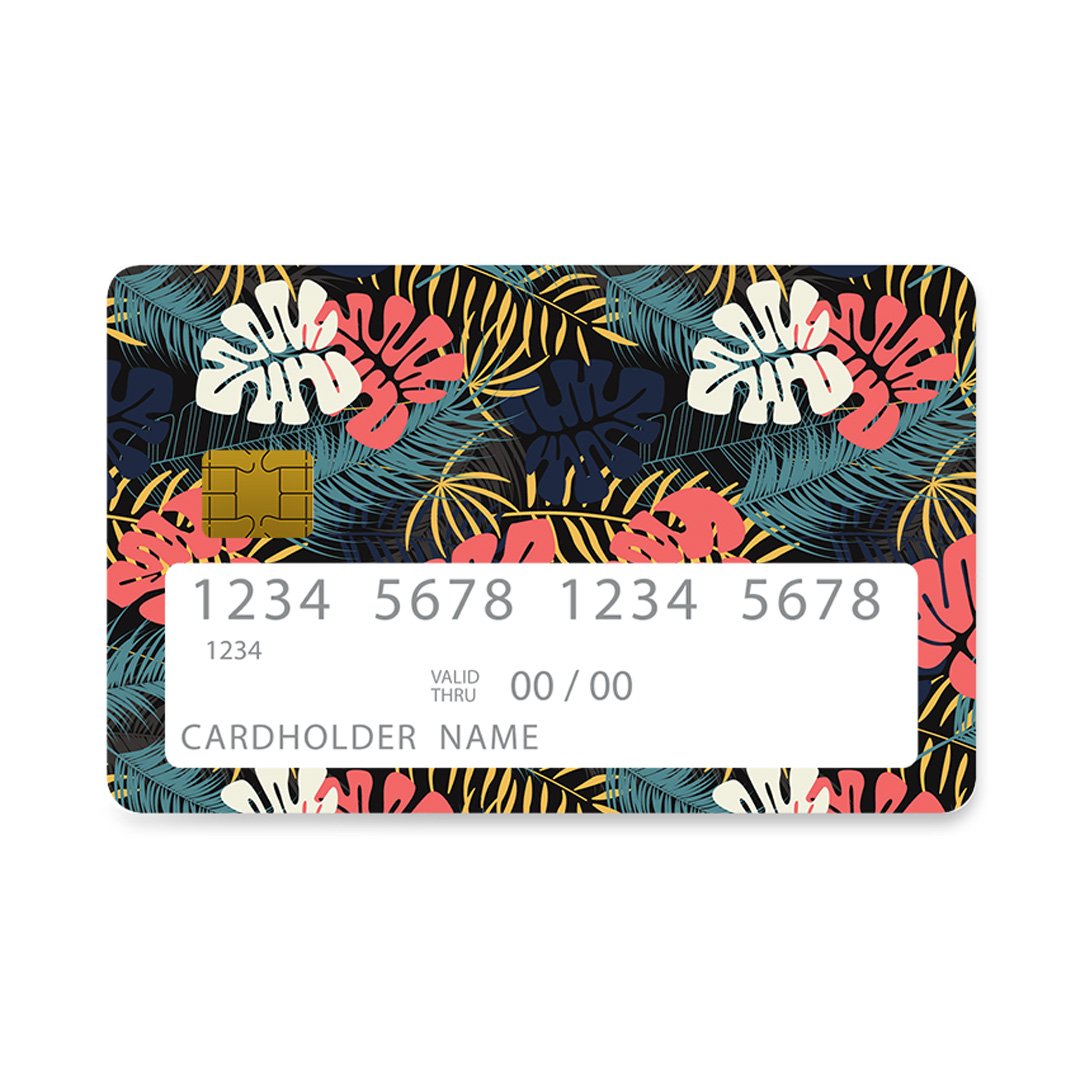 Επικάλυψη Τραπεζικής Κάρτας σε σχέδιο Deep Sea Flower σε λευκό φόντο