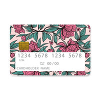 Thumbnail for Επικάλυψη Τραπεζικής Κάρτας σε σχέδιο Paint Flower σε λευκό φόντο