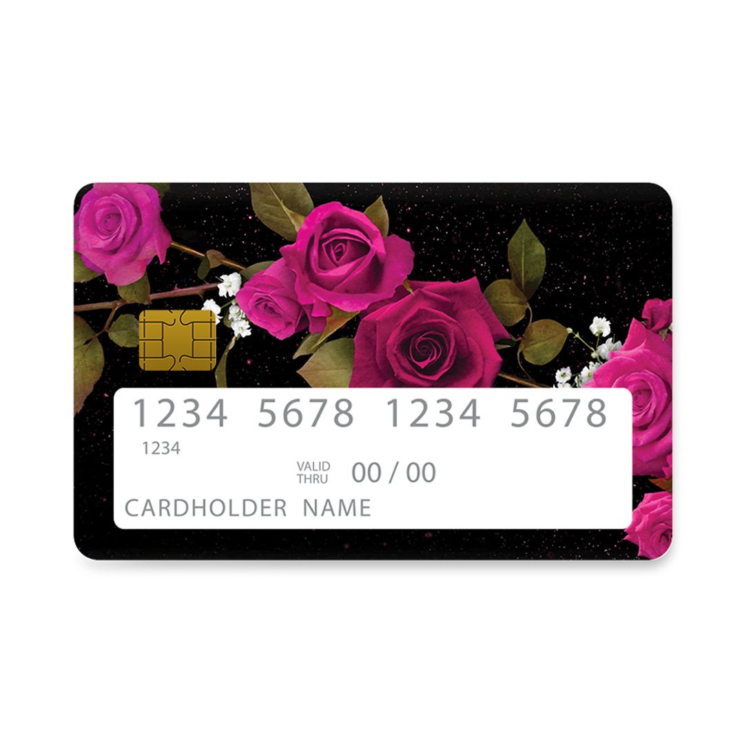 Επικάλυψη Τραπεζικής Κάρτας σε σχέδιο Red Roses Flower σε λευκό φόντο