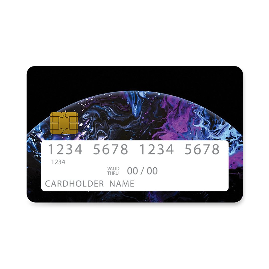 Επικάλυψη Τραπεζικής Κάρτας σε σχέδιο Black Galaxy σε λευκό φόντο