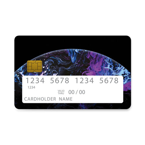 Επικάλυψη Τραπεζικής Κάρτας σε σχέδιο Black Galaxy σε λευκό φόντο