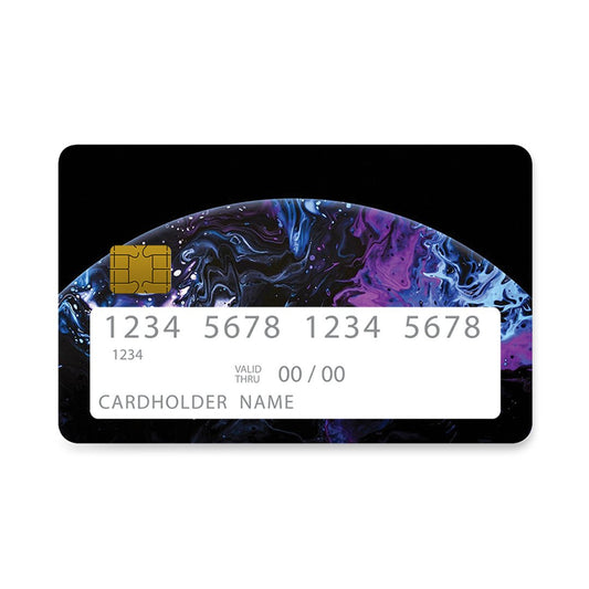 Επικάλυψη Τραπεζικής Κάρτας σε σχέδιο Black Galaxy σε λευκό φόντο