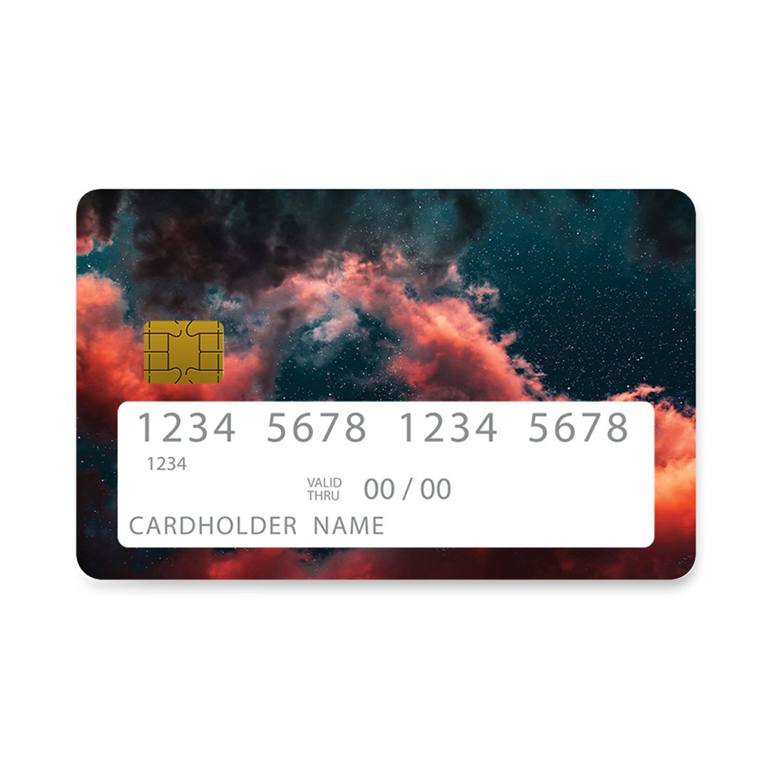 Επικάλυψη Τραπεζικής Κάρτας σε σχέδιο Cloud Galaxy σε λευκό φόντο