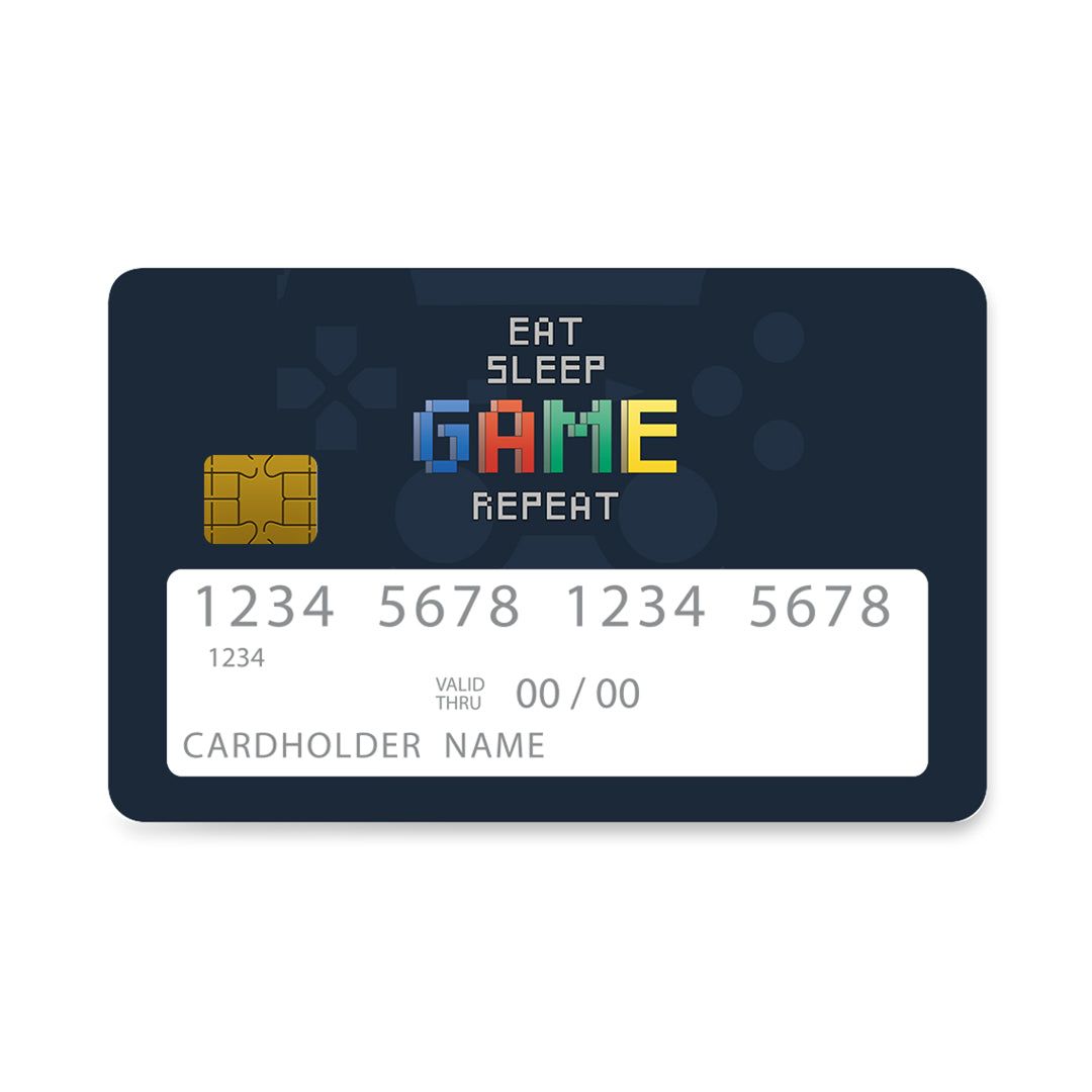 Επικάλυψη Τραπεζικής Κάρτας σε σχέδιο Game Repeat σε λευκό φόντο