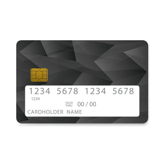 Επικάλυψη Τραπεζικής Κάρτας σε σχέδιο Black Geometric σε λευκό φόντο