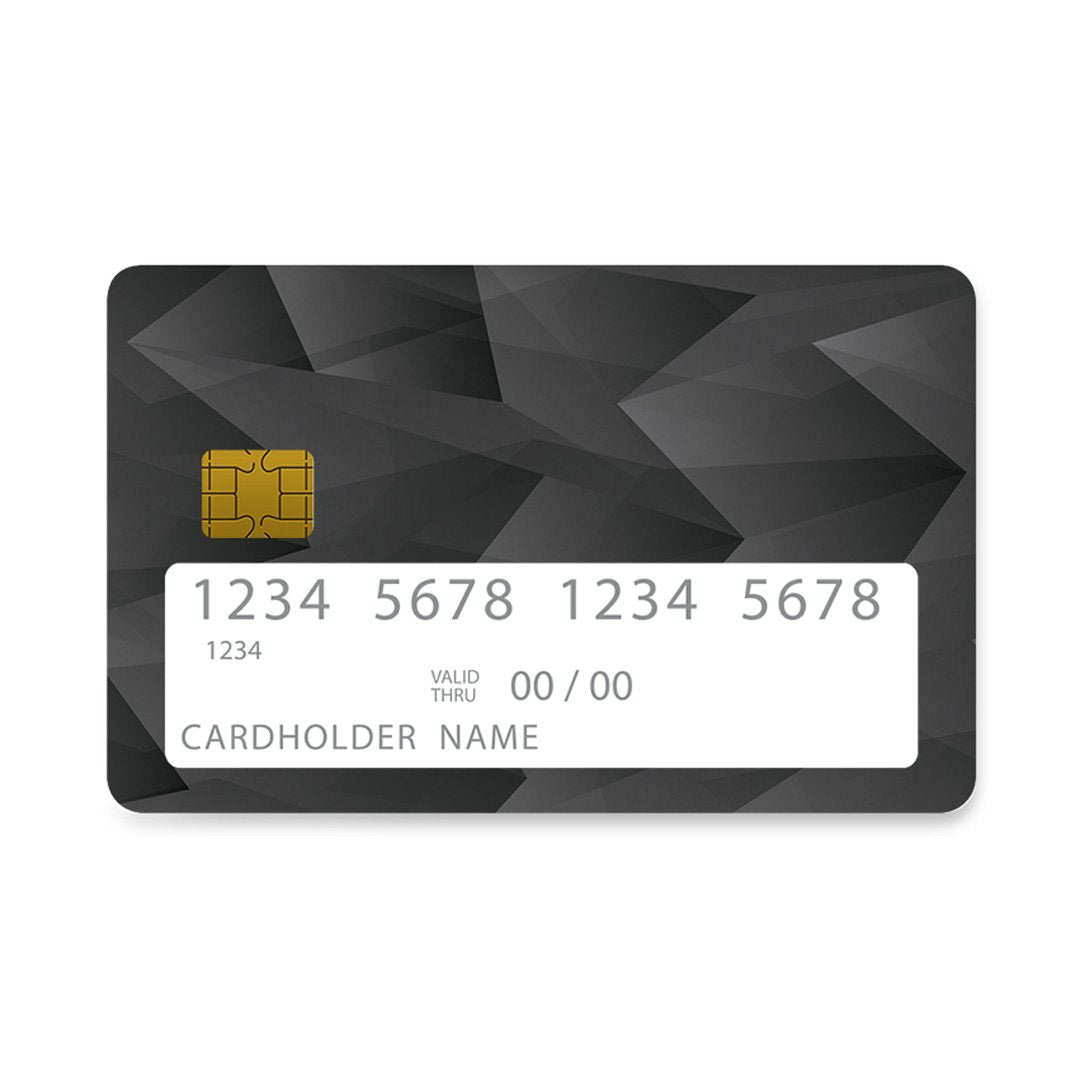 Επικάλυψη Τραπεζικής Κάρτας σε σχέδιο Black Geometric σε λευκό φόντο
