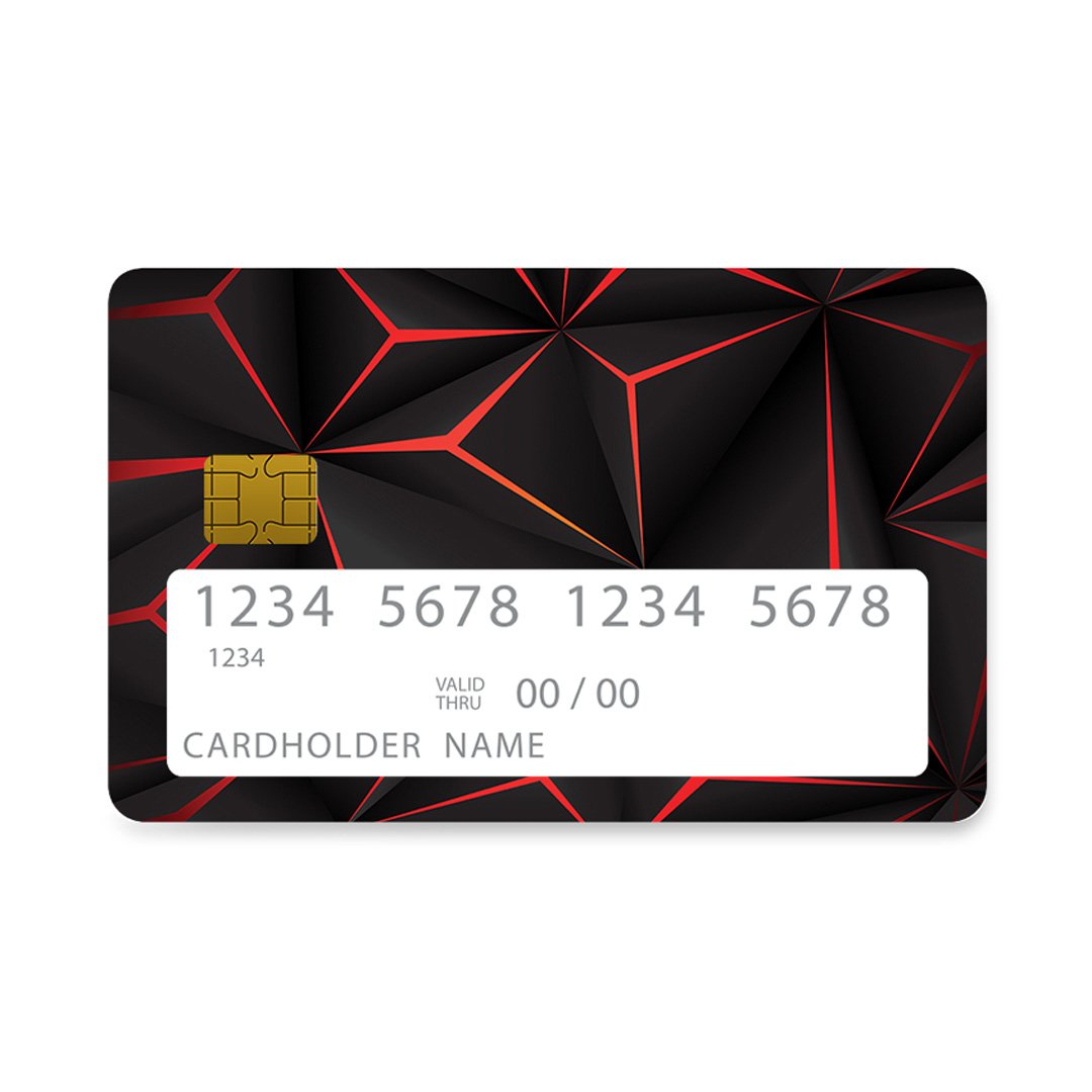 Επικάλυψη Τραπεζικής Κάρτας σε σχέδιο Black Future Geometric σε λευκό φόντο