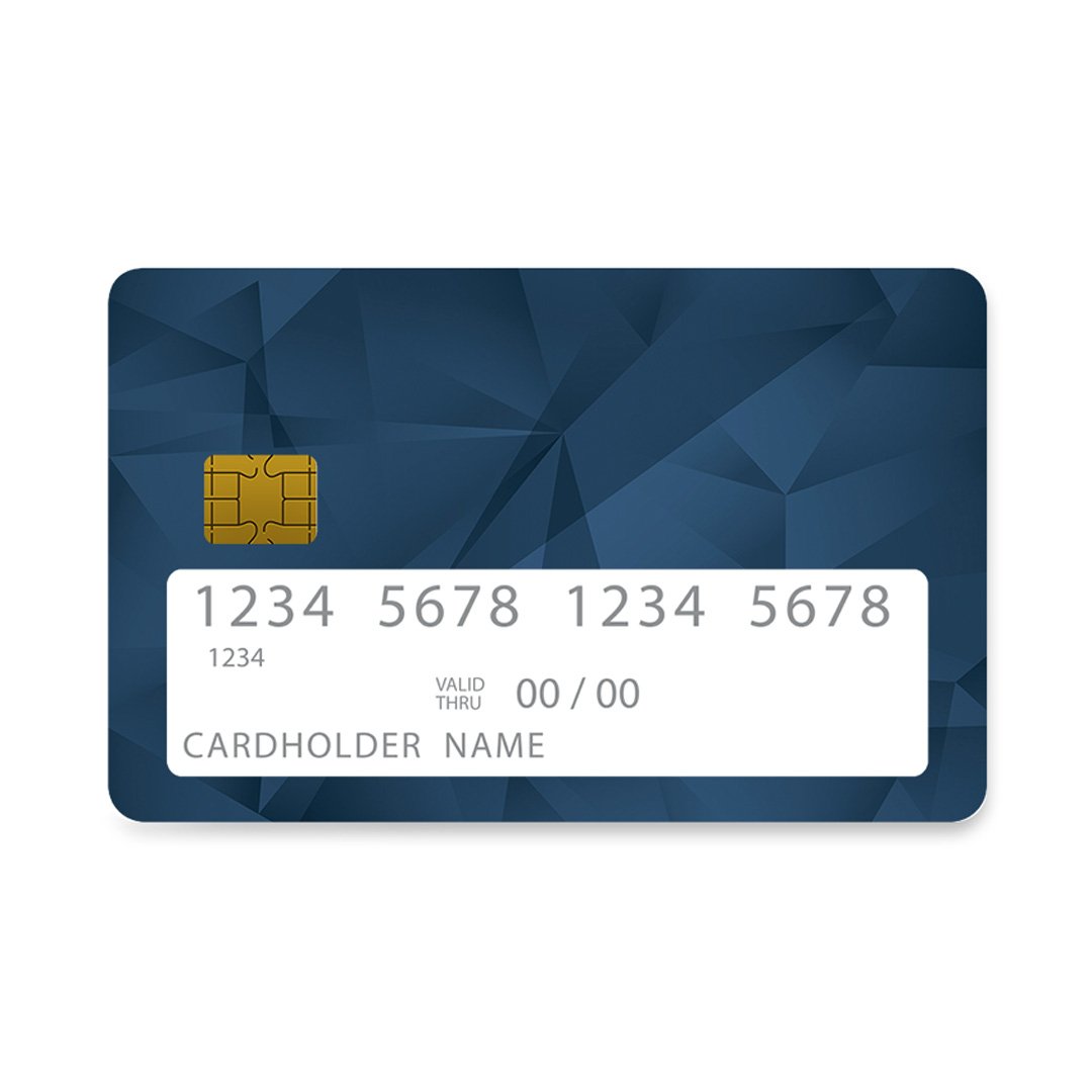 Επικάλυψη Τραπεζικής Κάρτας σε σχέδιο Geometric Blue Abstract σε λευκό φόντο