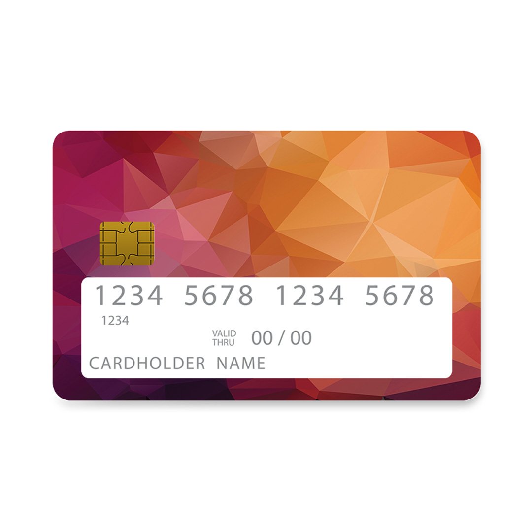 Επικάλυψη Τραπεζικής Κάρτας σε σχέδιο Funky Geometric σε λευκό φόντο