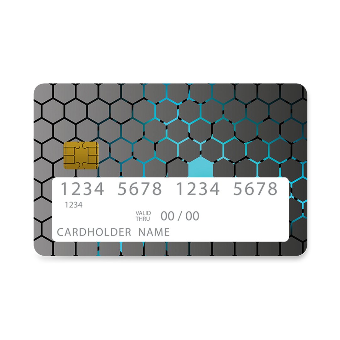 Επικάλυψη Τραπεζικής Κάρτας σε σχέδιο Geometric Hexagonal σε λευκό φόντο