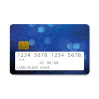 Thumbnail for Επικάλυψη Τραπεζικής Κάρτας σε σχέδιο Hexagonal Dark Blue Geometric σε λευκό φόντο
