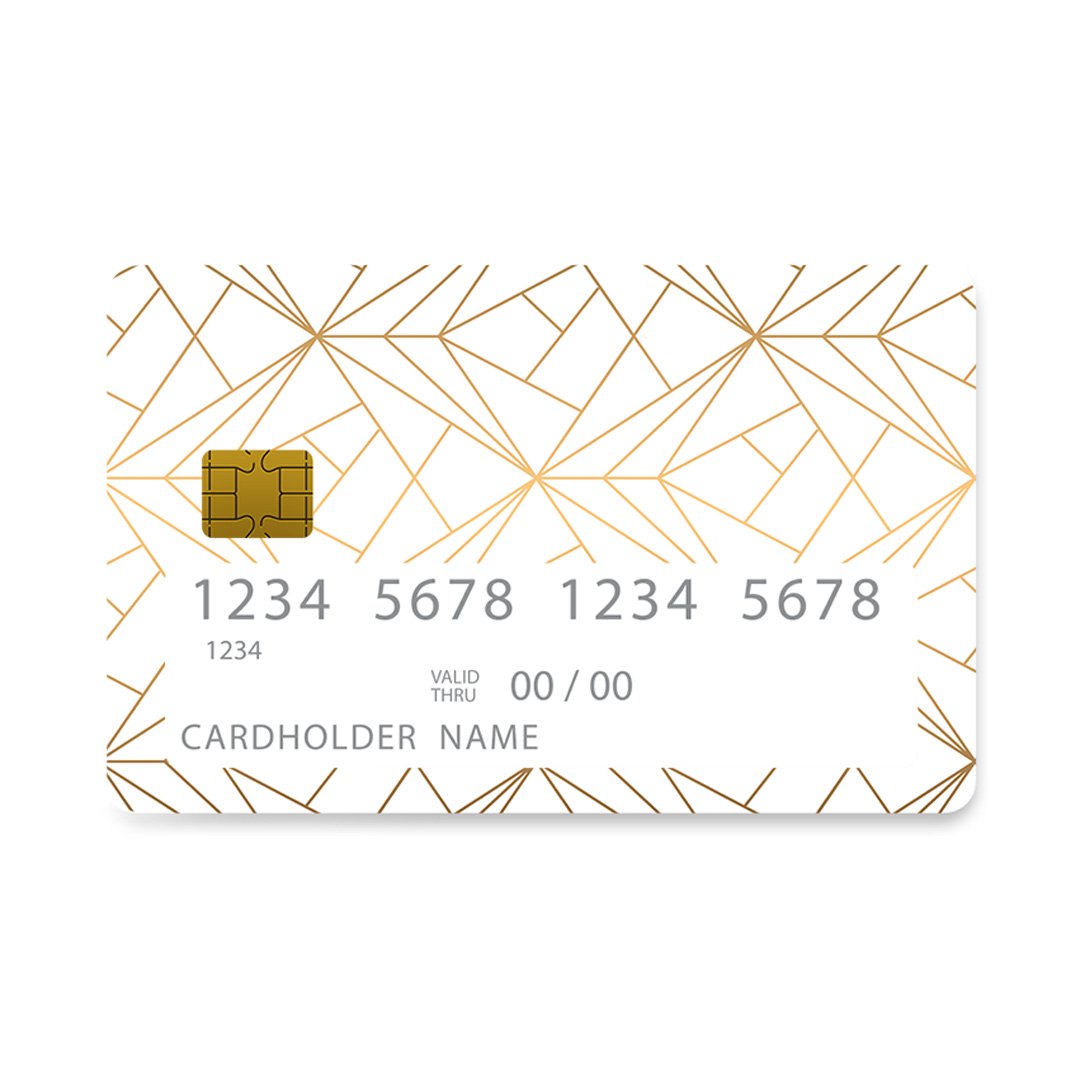 Επικάλυψη Τραπεζικής Κάρτας σε σχέδιο Geometric Luxury White σε λευκό φόντο