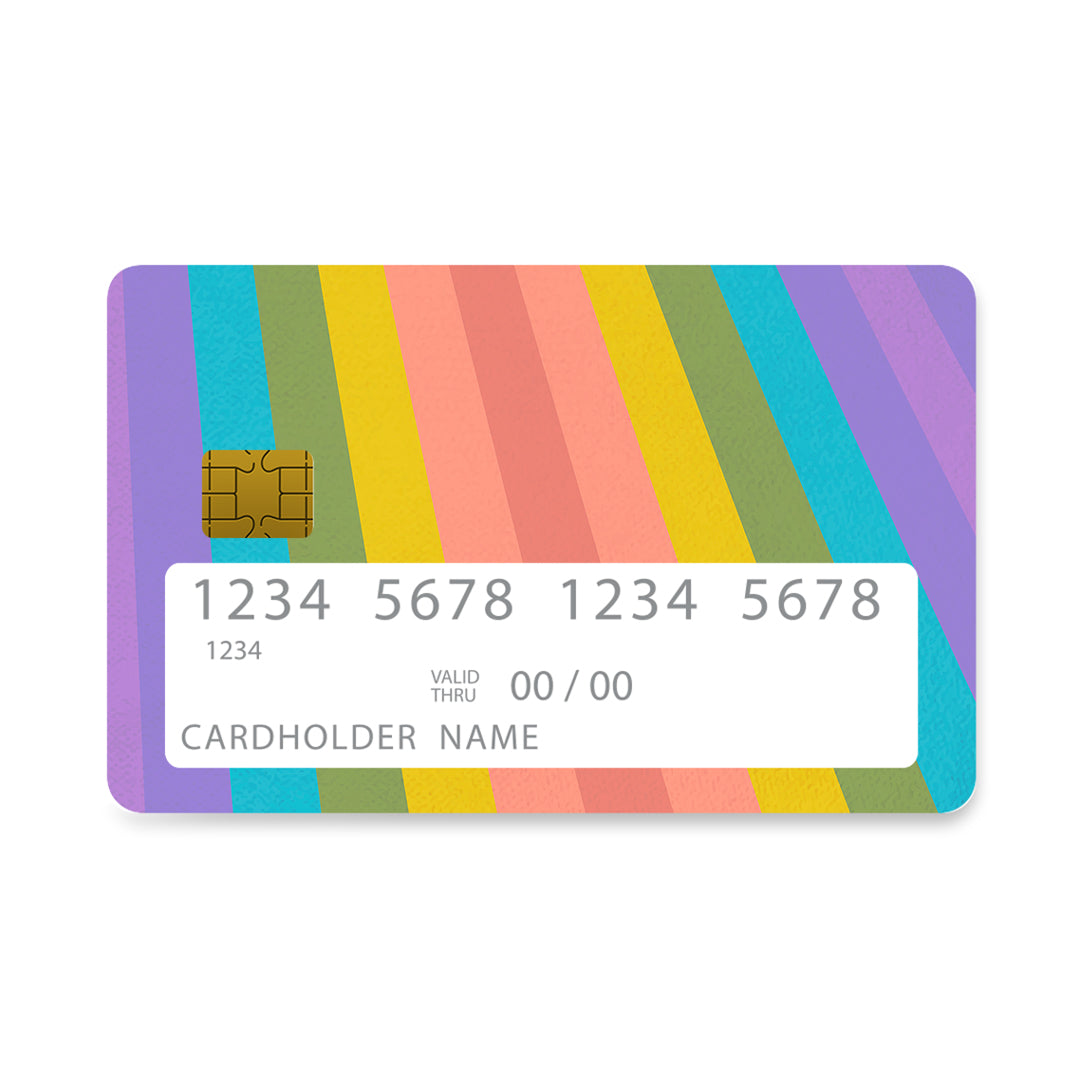 Επικάλυψη Τραπεζικής Κάρτας σε σχέδιο Happy Rainbow σε λευκό φόντο