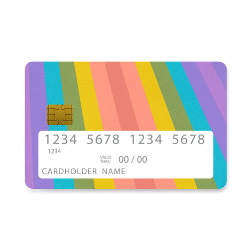 Επικάλυψη Τραπεζικής Κάρτας σε σχέδιο Happy Rainbow σε λευκό φόντο