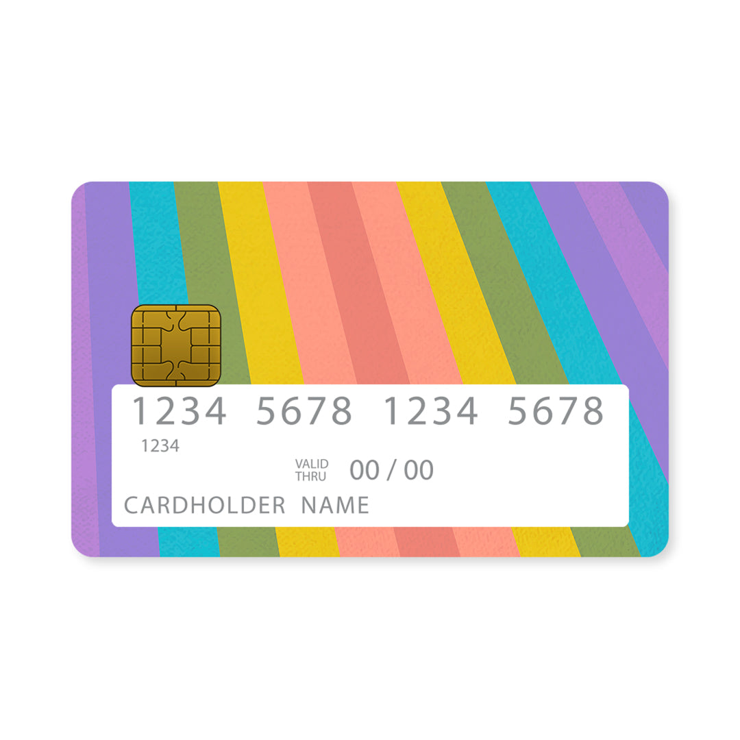 Επικάλυψη Τραπεζικής Κάρτας σε σχέδιο Happy Rainbow σε λευκό φόντο
