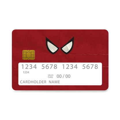 Επικάλυψη Τραπεζικής Κάρτας σε σχέδιο Spider Eyes Hero σε λευκό φόντο