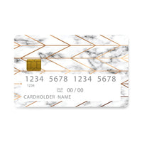 Thumbnail for Επικάλυψη Τραπεζικής Κάρτας σε σχέδιο Gold Geometric Marble σε λευκό φόντο