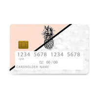 Thumbnail for Επικάλυψη Τραπεζικής Κάρτας σε σχέδιο Pineapple Marble σε λευκό φόντο