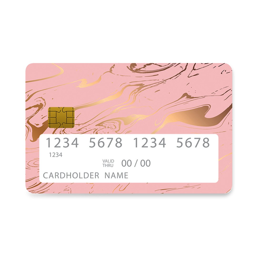 Επικάλυψη Τραπεζικής Κάρτας σε σχέδιο Marble Rosegold σε λευκό φόντο