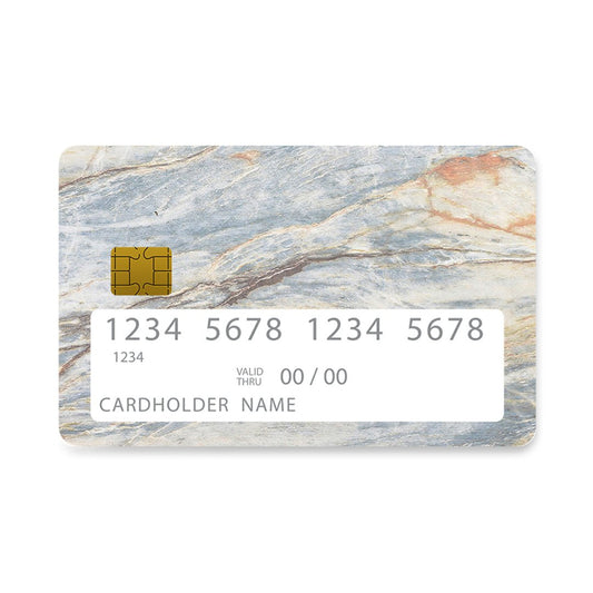 Επικάλυψη Τραπεζικής Κάρτας σε σχέδιο Water Marble σε λευκό φόντο