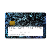 Thumbnail for Επικάλυψη Τραπεζικής Κάρτας σε σχέδιο Water Color Midnight Marble σε λευκό φόντο