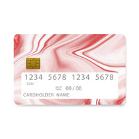Thumbnail for Επικάλυψη Τραπεζικής Κάρτας σε σχέδιο Water Color Red Marble σε λευκό φόντο