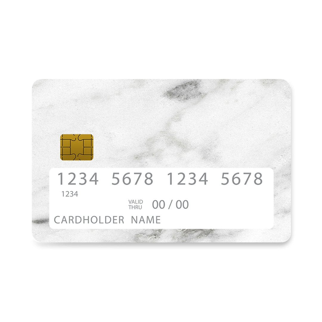 Επικάλυψη Τραπεζικής Κάρτας σε σχέδιο White Marble σε λευκό φόντο