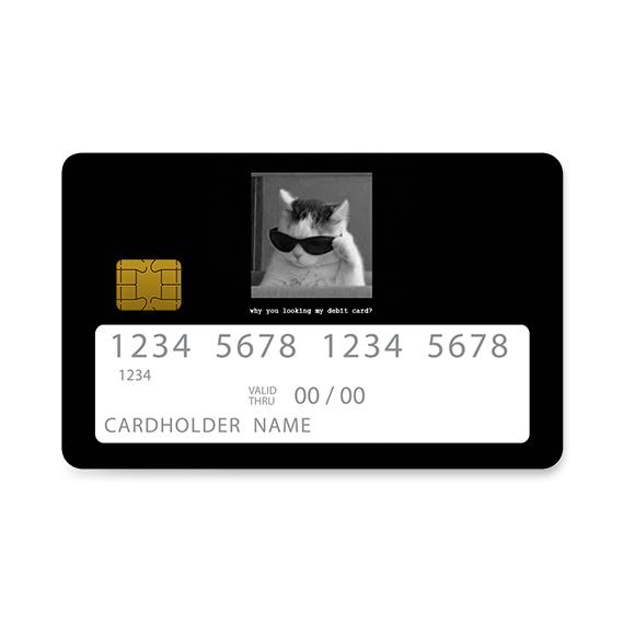 Bank Card Skin with  Meme Cat design