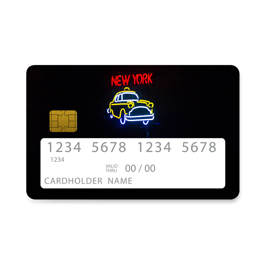 Επικάλυψη Τραπεζικής Κάρτας σε σχέδιο New York Taxi σε λευκό φόντο