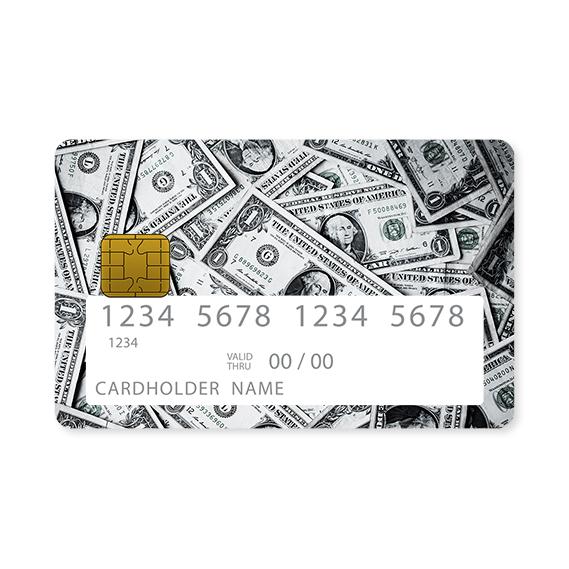 Επικάλυψη Τραπεζικής Κάρτας σε σχέδιο One Dollar σε λευκό φόντο