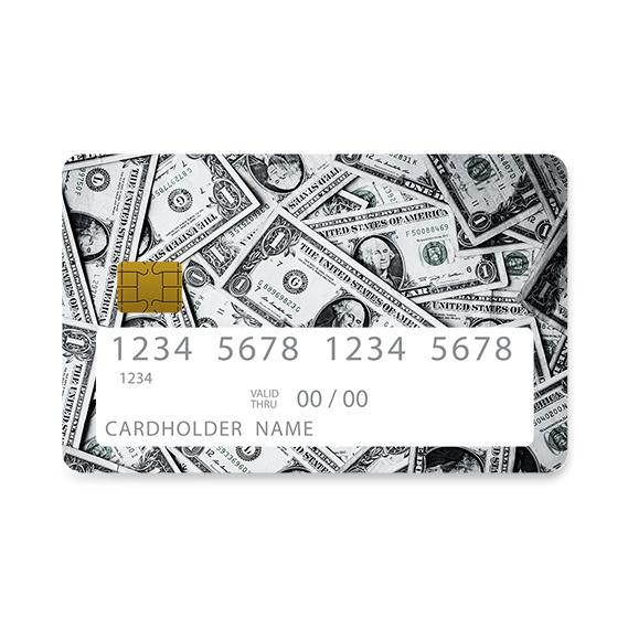 Bank Card Skin with  One Dollar design