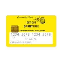 Thumbnail for Επικάλυψη Τραπεζικής Κάρτας σε σχέδιο Out Of Debt σε λευκό φόντο
