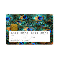 Thumbnail for Επικάλυψη Τραπεζικής Κάρτας σε σχέδιο Peacock Feather σε λευκό φόντο