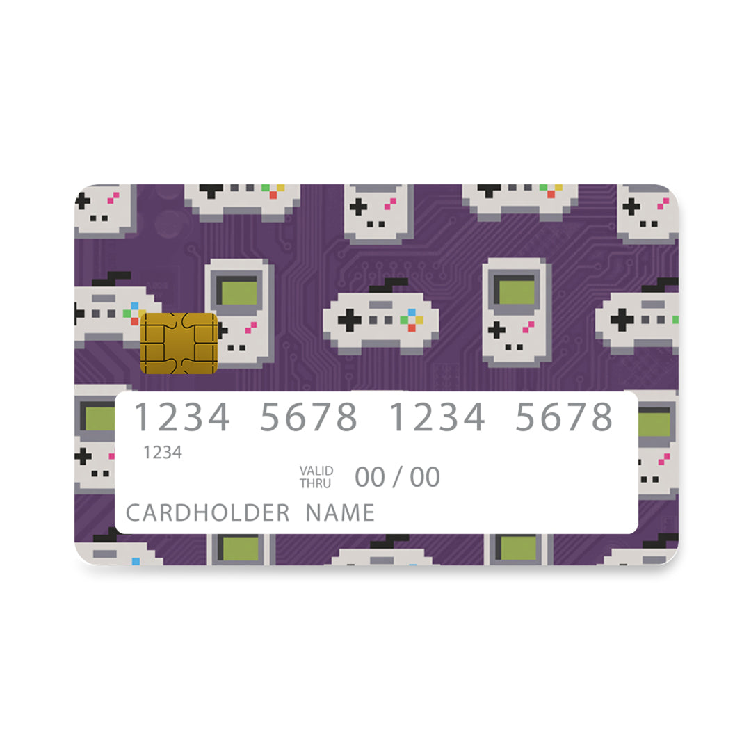 Επικάλυψη Τραπεζικής Κάρτας σε σχέδιο Pixel Gamer σε λευκό φόντο