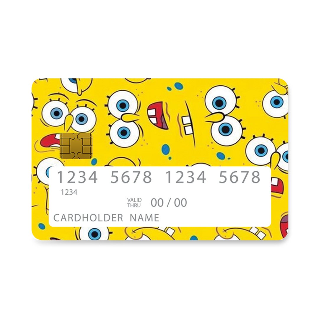 Επικάλυψη Τραπεζικής Κάρτας σε σχέδιο PopArt Sponge σε λευκό φόντο