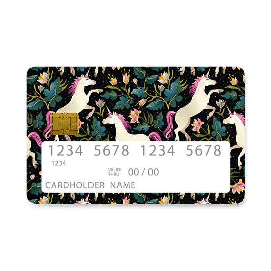 Επικάλυψη Τραπεζικής Κάρτας σε σχέδιο Star Unicorns Random σε λευκό φόντο