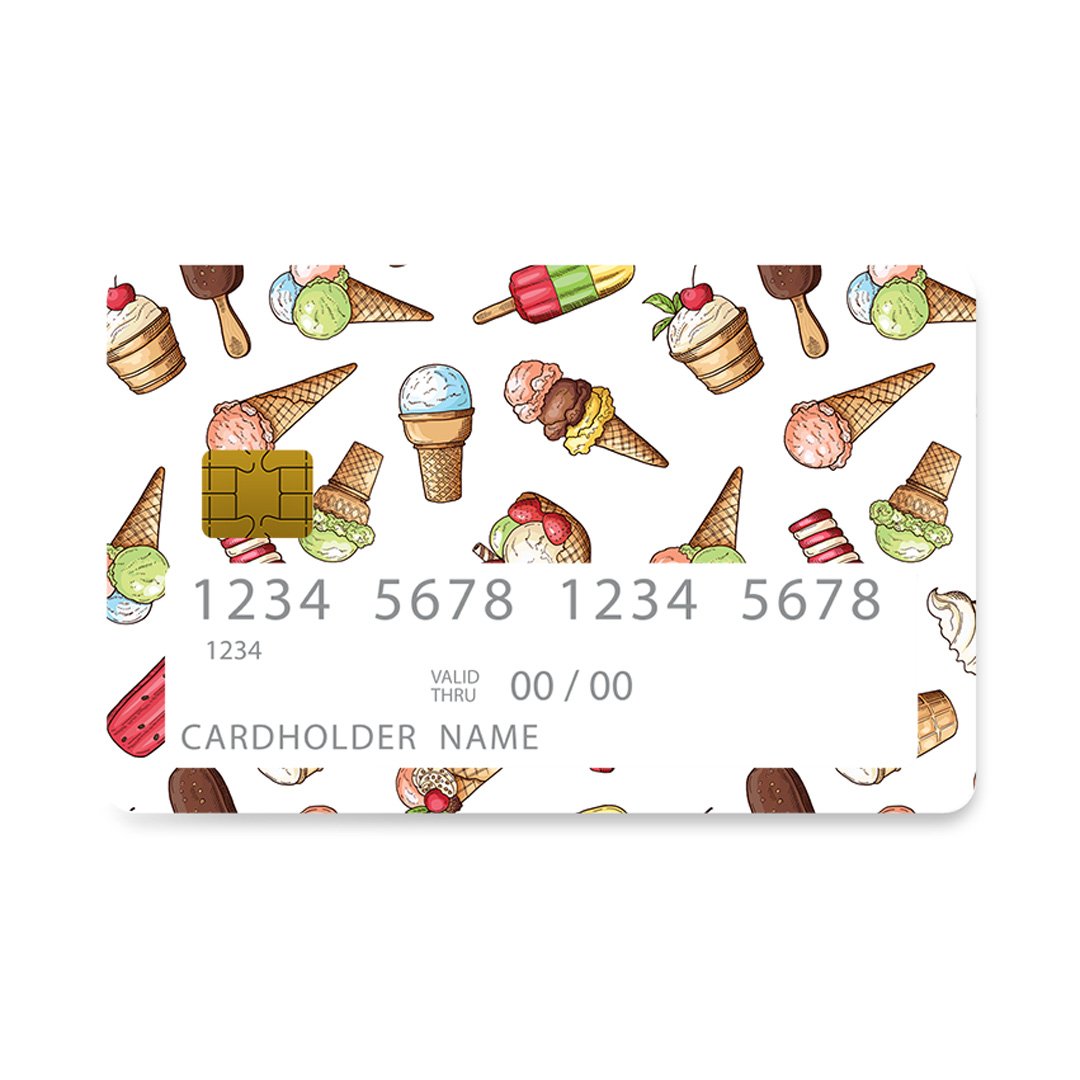 Επικάλυψη Τραπεζικής Κάρτας σε σχέδιο Yummy Random σε λευκό φόντο