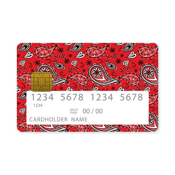 Επικάλυψη Τραπεζικής Κάρτας σε σχέδιο Red Bandana σε λευκό φόντο