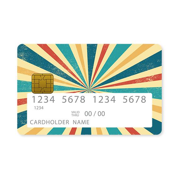 Επικάλυψη Τραπεζικής Κάρτας σε σχέδιο Retro Sunburst σε λευκό φόντο