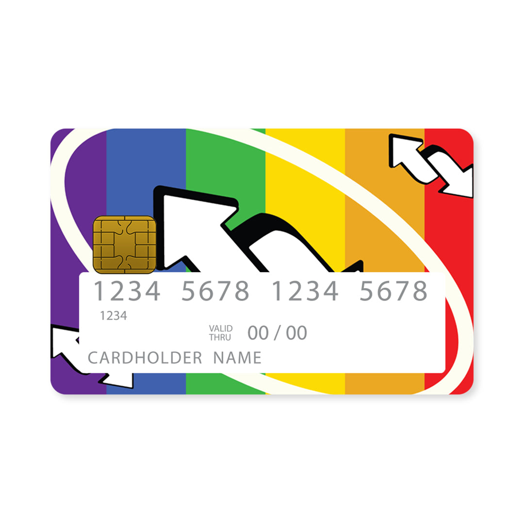Επικάλυψη Τραπεζικής Κάρτας σε σχέδιο Reverse Rainbow σε λευκό φόντο