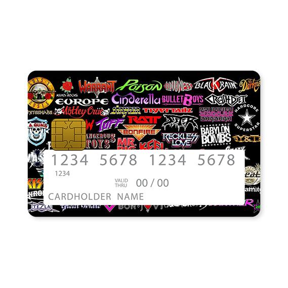 Επικάλυψη Τραπεζικής Κάρτας σε σχέδιο Rock Bands σε λευκό φόντο