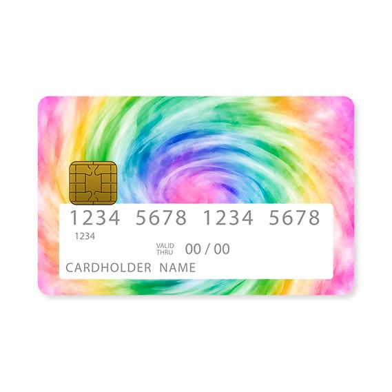 Επικάλυψη Τραπεζικής Κάρτας σε σχέδιο Spiral Tie Dye σε λευκό φόντο