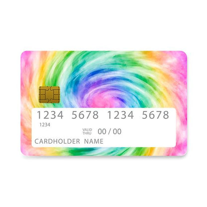 Bank Card Skin with  Spiral Tie Dye design
