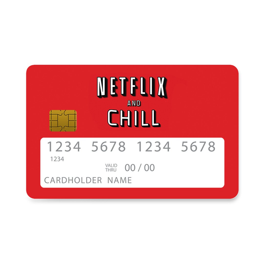 Επικάλυψη Τραπεζικής Κάρτας σε σχέδιο Chill Text σε λευκό φόντο